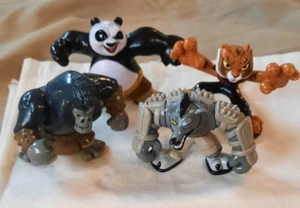 FIGURINE DREAMWORKS KUNG FU PANDA 2 PO, TIGRE, GORILLA, LUPO 2010 RARE - Foto 1 di 7
