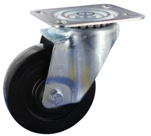 Heat Resistant Swivel Caster without Brake Ø100 Silicone Rubber Plate Bolt On Bi - Picture 1 of 2