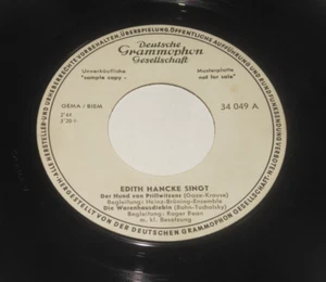 Edith Hancke - PROMO EP (7") - Singt - Deutsche Grammophon Gesellschaft 34 049 - Bild 1 von 2