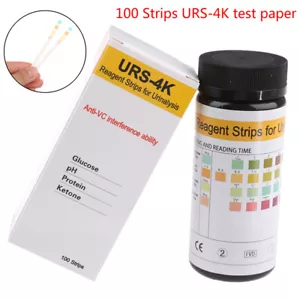 100 Strips URS-4K Glucose pH Protein Ketone Urine Test Paper Strips Urinary T*a5 - Picture 1 of 12