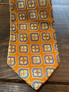 XMI PLATINUM MADE IN U.S.A. Orange/Blue Geometric TIE - DESIGNER TIES 62” - Picture 1 of 6