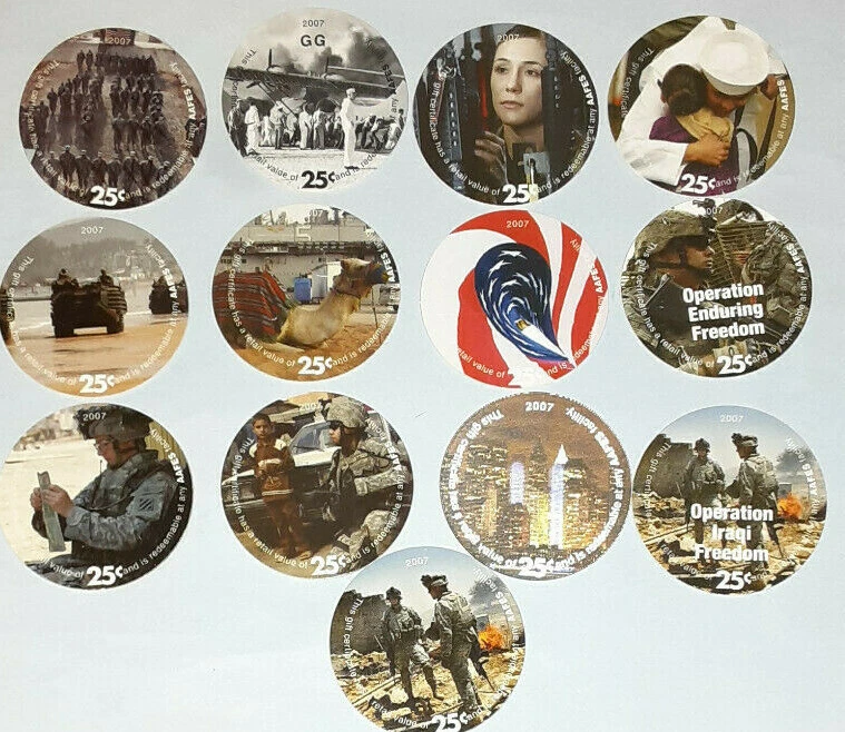 10th Print 25 Cents Set of AAFES  Pogs  in  Extra Fine condtion - Image 1 of 2
