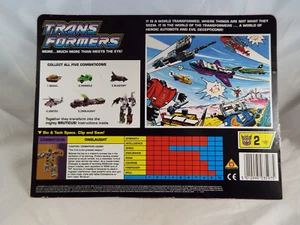TRANSFORMERS GENERATION 1, G2 DECEPTICON PARTS ONSLAUGHT TECH SPECS - Picture 1 of 1