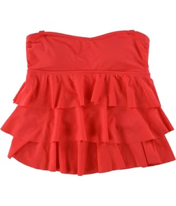 Island Escape Womens Tiered Bandini Swim Top, coral, 8 - Picture 1 of 1