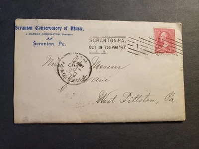 1897 SCRANTON, PA CONSERVATORY of MUSIC Postal History Cover w/ letter - Image 1 of 3