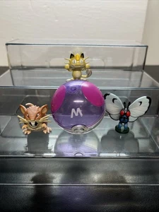 Pokemon vintage 1999 TOMY Meowth Raticate senza burro con Master Poke Ball W5 - Foto 1 di 14