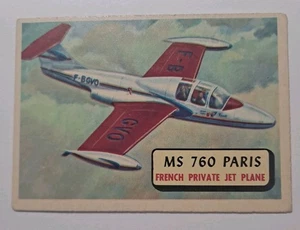 Tarjeta coleccionable 1957 Topps Red Back Aviones #20 MS 760 PARÍS JET PRIVADO FRANCÉS - Imagen 1 de 2