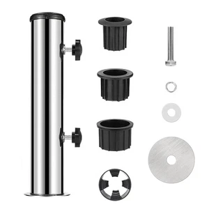 Stainless Steel Outdoor Umbrella Base Sleeve DeckPatio Patio Accessories - Picture 1 of 8