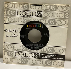 B12 The Duprees: Why Don't You Believe Me/ My Dearest One, 1963 Coed CO 584 - 45 - Picture 1 of 3