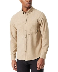 Bass Outdoor Men Classic fit Long Sleeve Button-Up Shirt XL Green Solid - Picture 1 of 1