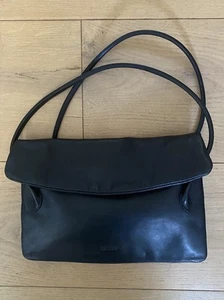 Bally Black Calf Leather Shouder Bag w/chain Mirror In Leather Case - Picture 1 of 9