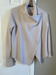 $448 360 CASHMERE SWEATER JORDANA DRAPE CARDIGAN Medium - Picture 1 of 8