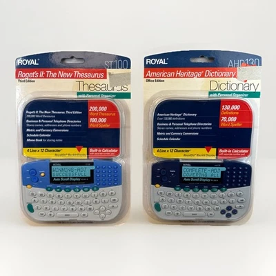 Royal Electronic Thesaurus ST100 & Dictionary AHD130 Roget’s II NEW Pair Vintage - Image 1 of 4