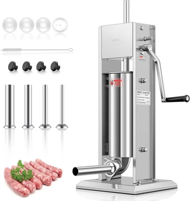 Insaccatrice per Salsicce 5L/11Lb, in Acciaio Inossidabile 304, Regolabile, 2 Ve - Immagine 1 di 4