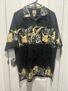 Vintage Tommy Bahama Herrenhemd Hawaii Blumenmuster Knopfleiste Seide/Baumwolle gebraucht, in einwandfreiem Zustand - Bild 1 von 5