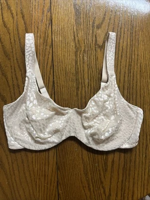 Soma Emma Bra Size 38D Beige Minimizing Underwire Back Closure Animal Jacquard - Image 1 of 4
