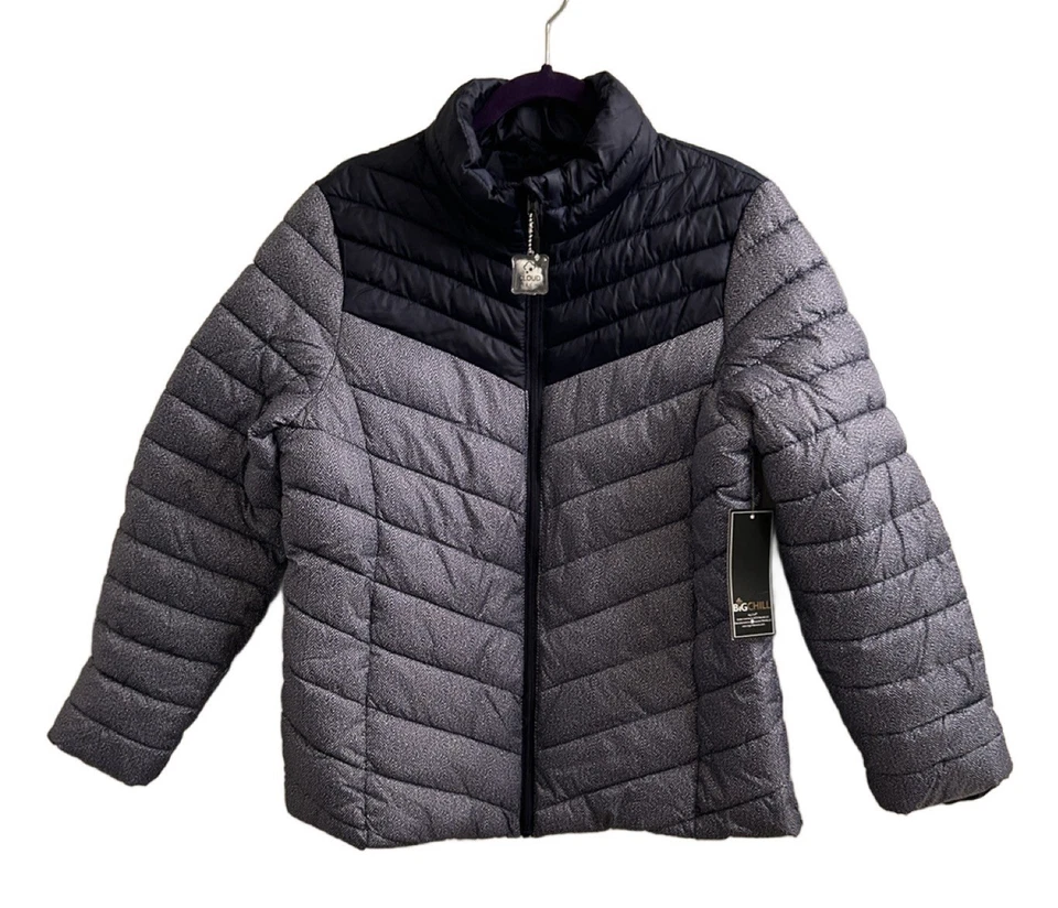 Chaqueta Big Chill Puffer Azul Marino Light Cloud Tech Cremallera Completa Para Mujer L Foto 1 de 4