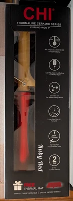 CHI Tourmaline Ceramic Series 1 inch Ceramic Curling Iron - Ruby Red - Image 1 of 4