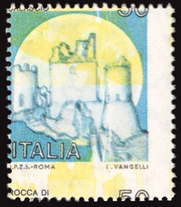 Castelli Lire 50 verschobene gezahnte und gelbe Sorten - Bild 1 von 1