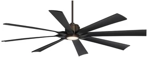 70" Possini Euro Defender Bronze Black LED Ceiling Fan with Remote - Picture 1 of 8