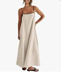 Sun Dresses Spaghetti Strap Casual Flowy Maxi Dresses-SIZE M - Picture 1 of 5