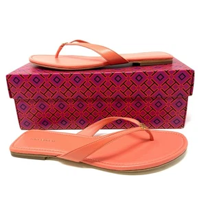 Tory Burch Damen-Flip-Flop-Sandalen klassisch Ziegenleder koralle crush 9,5 M - Bild 1 von 12