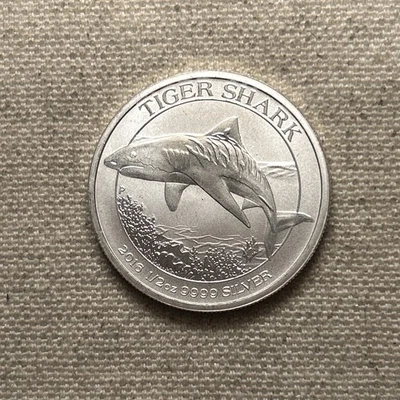 Tiburón tigre australiano 2016 1/2 OZ .9999 plata DL Foto 1 de 2