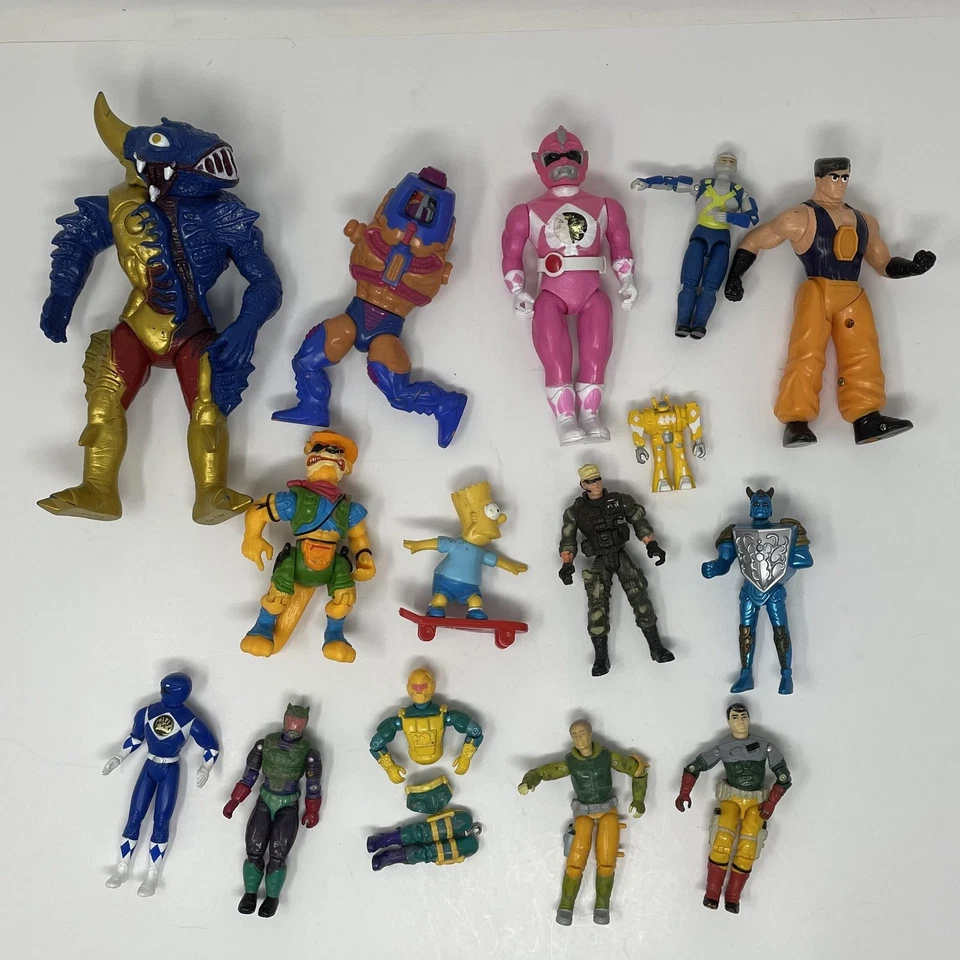 Vintage Action Figures Lot 90s Power Rangers MOTU Simpsons GI Joe Centurions 15 - Image 1 of 4