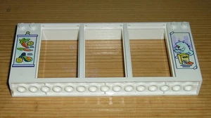 LEGO Wand 2x16x6  Panel Fenster Rahmen 35103 Aufkleber 3 Fenster weiß  ( J 3 ) - Bild 1 von 2