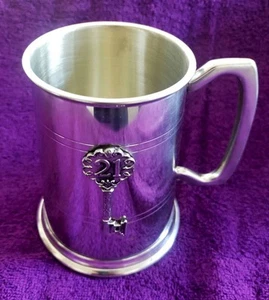 Finest Hand Made English Pewter Tankard - 21st Birthday .NEW - Picture 1 of 12