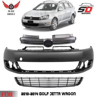 Front Bumper Cover Fascia & Grille Assembly For 2010-2014 Golf Jetta Wagon Foto 1 de 4