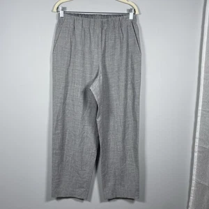 Lafayette 148 New York Murray Gray Pull-On Ankle Pants Wool Linen Women's M - Picture 1 of 7