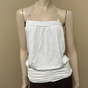 Blusa Top Mujer Blanco Viscosa Informal Verano Elastizada Plástico Talla Única - Imagen 1 de 17
