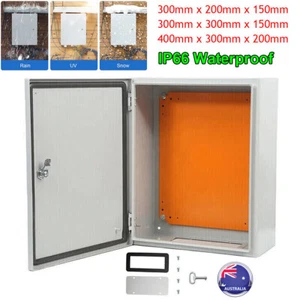 Electrical Steel Enclosure Box IP66 Waterproof Cabinet Switchboard Plate Outdoor - Picture 1 of 14