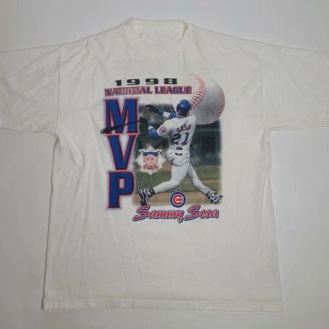 Vintage Sammy Sosa Chicago Cubs 1998 White Unisex S-3XL T-Shirt Gift For Fans Cover