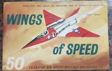 Lyons Tea 'Wings of Speed' tea cards, full set of 24 cards in album. Circa 1961.