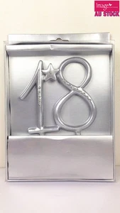 Star 18th Birthday Anniversary Cake Topper Silver w/ Rhinestone Diamante GKISC25 - Picture 1 of 3