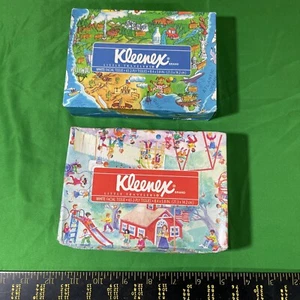 Lot of 2 Vintage Kleenex Tissue Box Little Travelers from the 1980’s New Old Stk - Picture 1 of 7