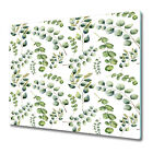 Glass Cutting Board Worktop Saver Eucalypti | Exotic Green Artwork | 60x52