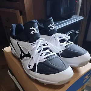 Mizuno Herren Dominant IC Metall Baseball Stollen weiß schwarz Größe 8 - Bild 1 von 11