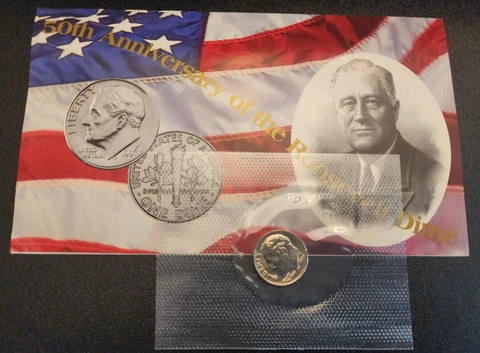 1996 W West Point Roosevelt Dime - Uncirculated in Mint Cello with COA Cover