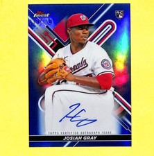 2022 Topps Finest Josiah Gray 35/150 Auto Blue Refractor Rookie Card Nationals 