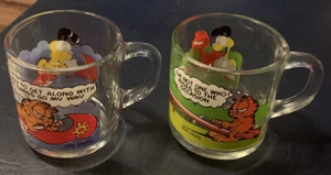 2  McDonalds Garfield Glass Mugs - Picture 1 of 2
