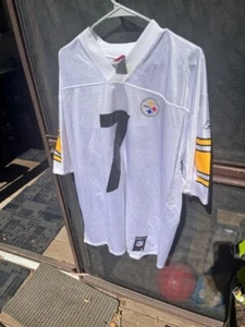 PITTSBURGH STEELERS BEN ROETHLISBERGER #7 REEBOK GRÖSSE LARGE AWAY WEISS TRIKOT - Bild 1 von 4