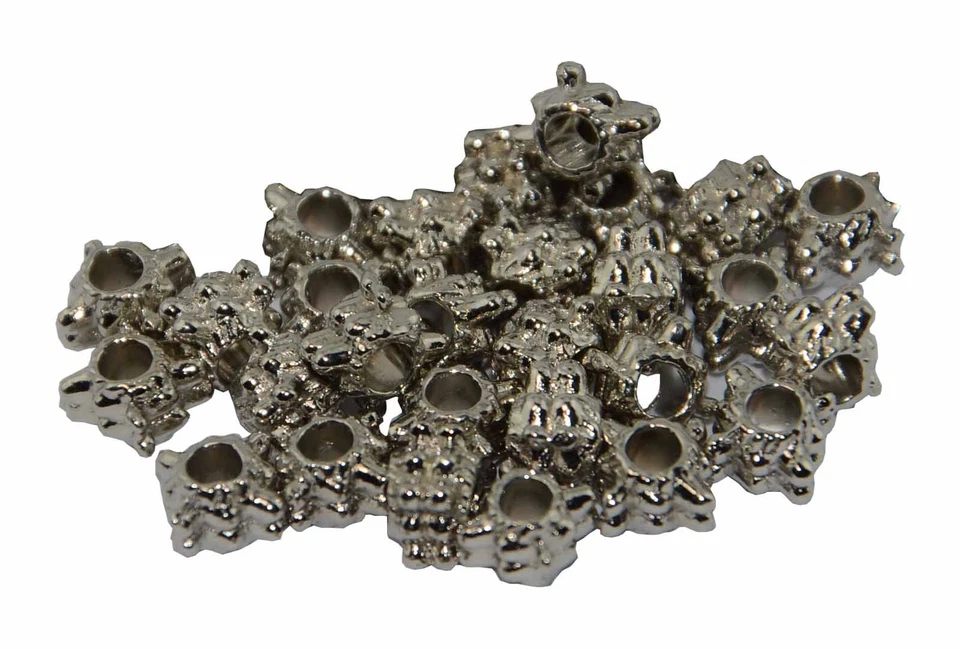 Pack of 50 Silver Colour Metal Pointed Square Spacer Bead - (81720-23) - Image 1 of 1