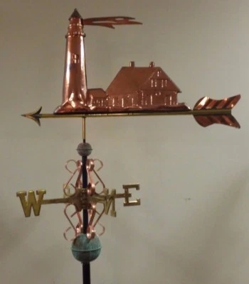   LIGHTHOUSE 3D MAJESTIC, COPPER weathervane, AS SHOWN.NO ROOF MOUNT. - Image 1 of 2