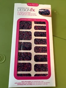 dashing diva Design FX color FX nail appliqué red and black floral design - Picture 1 of 2