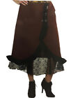 Women's Steampunk Maiden Brown Lace Skirt Costume