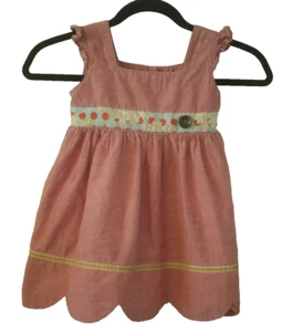 Matilda Jane Girl's Size 4 Love Me Dress Serendipity Scalloped Hem Red Buttons - Picture 1 of 11