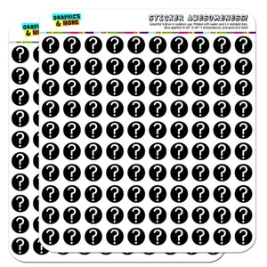Mystery Question Mark 0.5" Scrapbooking Crafting Stickers - Imagen 1 de 1
